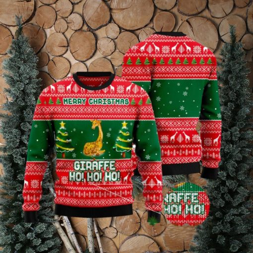 Giraffe Ho Ho Ho Ugly Christmas Sweater Funny Gift For Men And Women Family Holidays