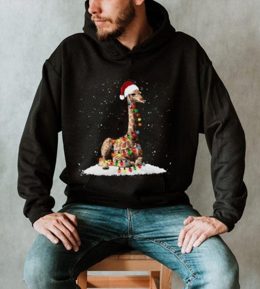 Giraffe Santa Light Christmas Shirt