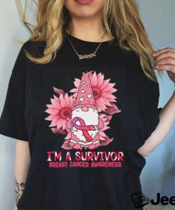 Gnome Sunflower Im A Survivor Breast Cancer Awareness shirt