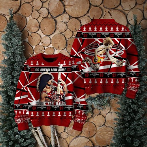 Go Ahead And Jump Eddie Van Halen Ugly Christmas Sweater