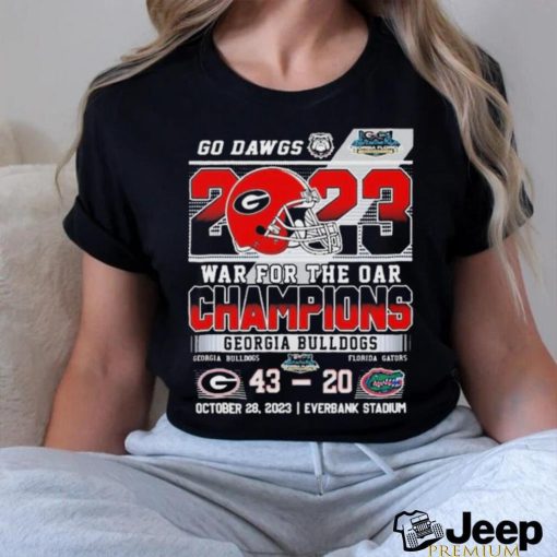 Go Dawgs 2023 War For The Oar Champions Georgia Bulldogs 43 – 20 Florida Gators shirt