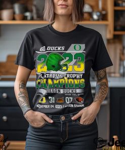 Go Ducks 2023 Platypus Trophy Champions Oregon Ducks 31 – 07 Oregon State Beavers November 24, 2023 Autzen Stadium T Shirt