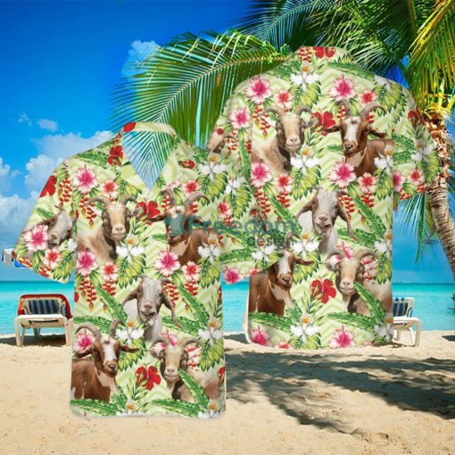 Goat Hibicus Floral 3D Hawaiian Shirt For Men Women hawaiian shirt