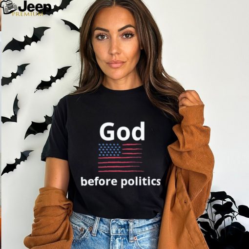 God before politics USA flag shirt