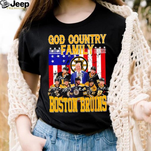 God country family Boston Bruins American flag 2023 signature shirt