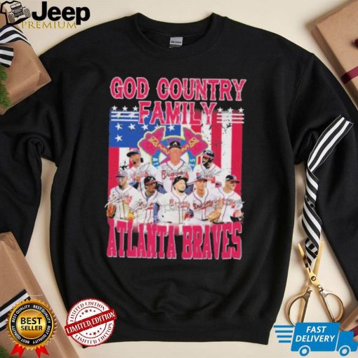 God country family atlanta braves team player american flag shirt