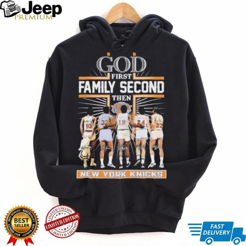 God first Family second then New York Knicks men’s basketball signatures shirt