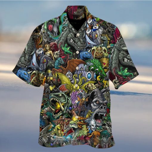 Godzilla And Comic Hawaiian Shirt