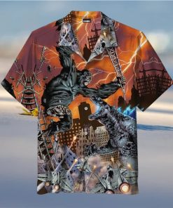 Godzilla vs King Kong Universal Hawaiian Shirt, godzilla gifts, King Kong Shirt, Movie Hawaiian Shirt, King Of The Monsters, Hawaii Shirt,