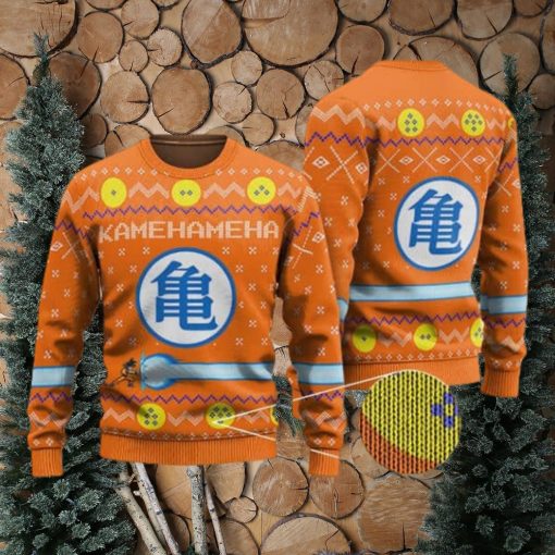 Goku Kamehameha Wave Roshi Kanji Ugly Xmas Sweater