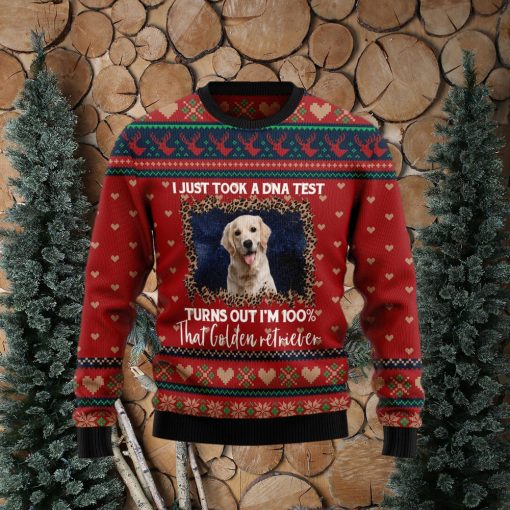 Golden Retriever DNA Ugly Christmas Sweater Gift Men Women