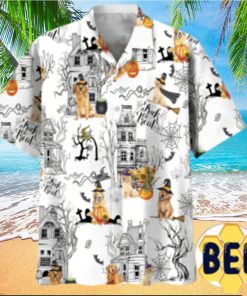 Golden Retriever Halloween Hawaiian Shirt