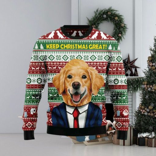 Golden Retriever Keep Christmas Great Ugly Christmas Sweater