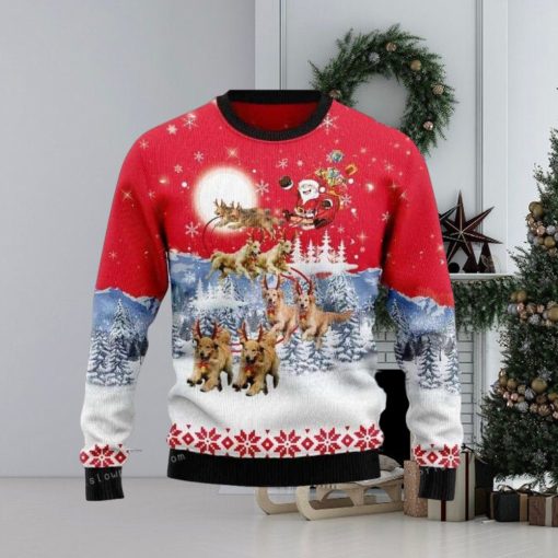 Golden Retriever Santa Claus Ugly Sweater