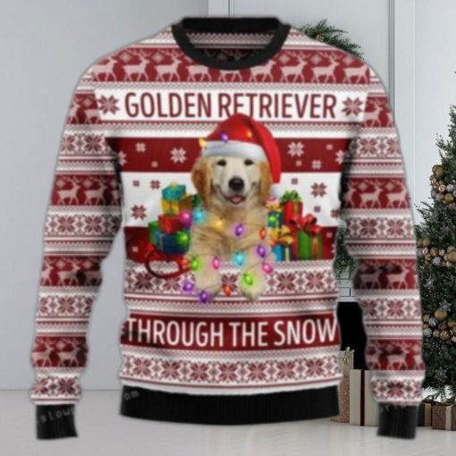 Golden Retriever Through The Snow Ugly Sweater