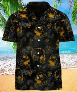 Golden Skull And Diamonds Hawaiian Shirt