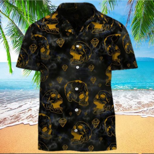 Golden Skull And Diamonds Hawaiian Shirt