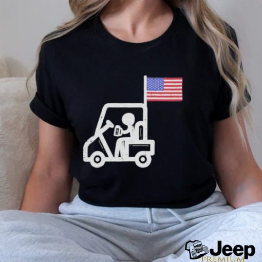 Golf Cart Flag Beer Funny Golfing Drinking Golfer Men Women T Shirt