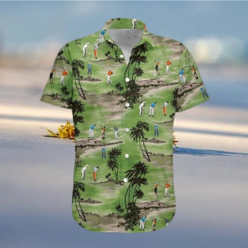 Golfer On Green Field Unisex Hawaiian Shirts