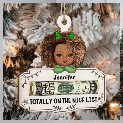 Good Mix Of Both   Christmas Gift For Kids   Personalized Wooden Cutout Ornament, Money Holder Ornament