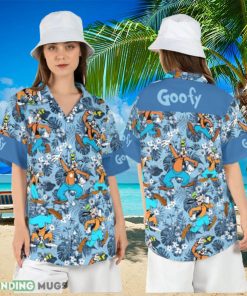 Goofy Tropical Leaves Hawaiian Shirt Disneyland Vacation Button Shirt Goofy Beach Aloha Shirt