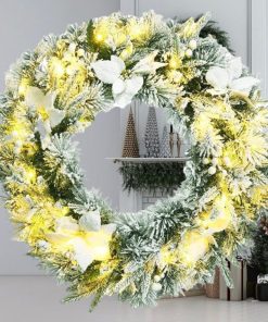 Goplus 24” Pre lit Artificial Christmas Wreath