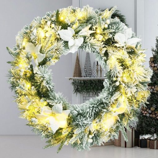 Goplus 24” Pre lit Artificial Christmas Wreath