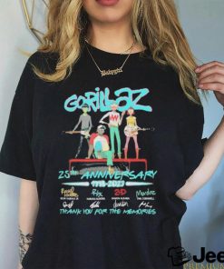 Gorillaz 25th Anniversary 1998 – 2023 Thank You For The Memories Unisex T Shirt