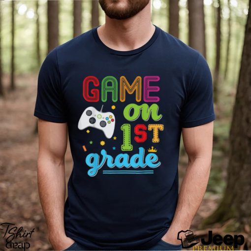 Grade Game On First Video Controller Teacher Kid Student T Shirts