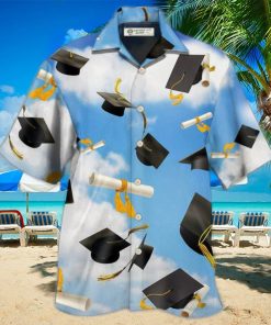 Graduation Paper Blue Sky Hawaiian Shirt