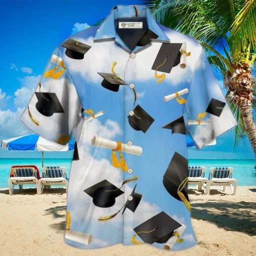 Graduation Paper Blue Sky Hawaiian Shirt