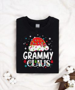 Grammy claus Santa hat Christmas lights shirt