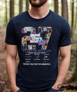 Grand Theft Auto VI 27 Years Of Release 2001 – 2024 Thank You For The Memories T Shirt