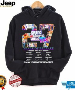 Grand Theft Auto VI 27 years of release 2001 2024 thank you for the memories shirt