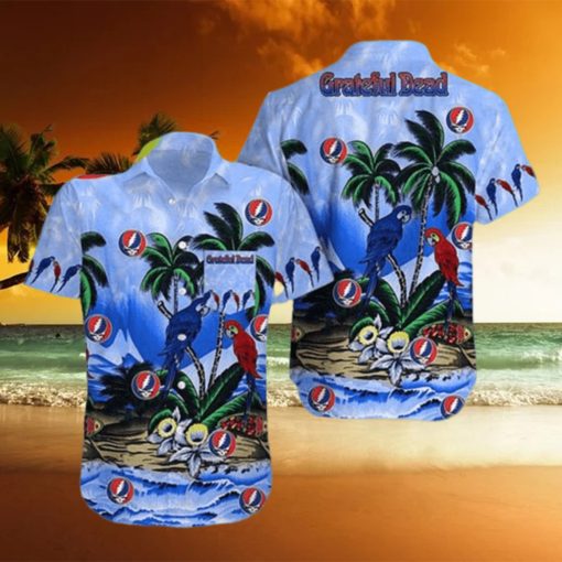 Grateful Dead Parrot Couple Summer Beach Hawaiian Shirt