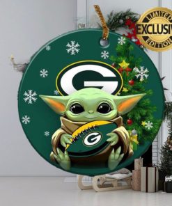 Green Bay Packers Baby Yoda NFL Holiday 2023 Christmas Decorations Ornament