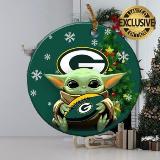 Green Bay Packers Baby Yoda NFL Holiday 2023 Christmas Decorations Ornament