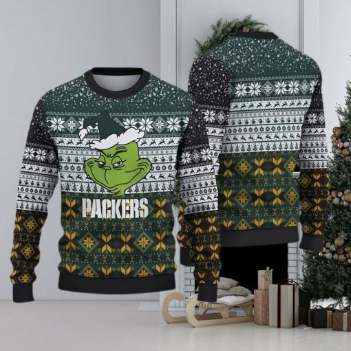 Green Bay Packers Christmas Grinch Ugly Sweater For Men Women