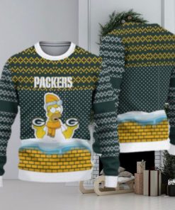 Green Bay Packers Christmas Simpson Knitted Ugly Christmas Sweater AOP Gift For Men And Women