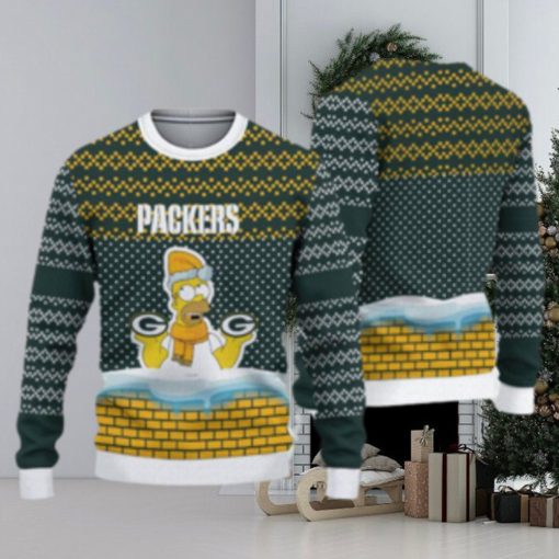 Green Bay Packers Christmas Simpson Knitted Ugly Christmas Sweater AOP Gift For Men And Women