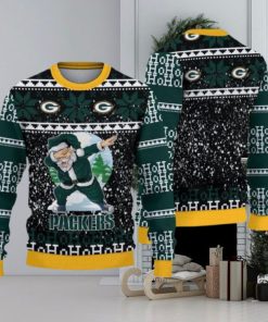 Green Bay Packers Dabbing Santa Ugly Christmas Sweater 3D Gift For Fans