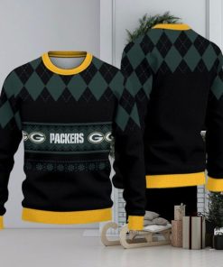 Green Bay Packers Diamond Pattern Ugly Christmas Sweater 3D Gift For Fans