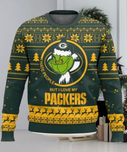 Green Bay Packers Grinch I Hate People But I Love Ugly Christmas Sweater New Trending Christmas Sweater Gift