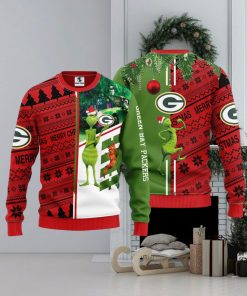 Green Bay Packers Grinch & Scooby Doo Christmas Ugly Sweater 1