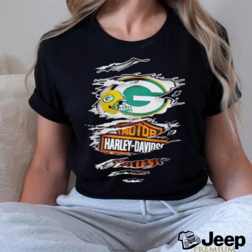 Green Bay Packers Harley Davidson scratch shirt