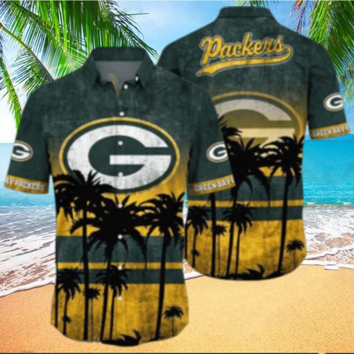 Green Bay Packers Logo Coconut Tropical Hawaiian Shirt Beach Gift For Fans