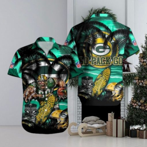 Green Bay Packers Mascot Design NFL Hawaiian Shirt, Green Bay Packers Fan Shirt for Sale