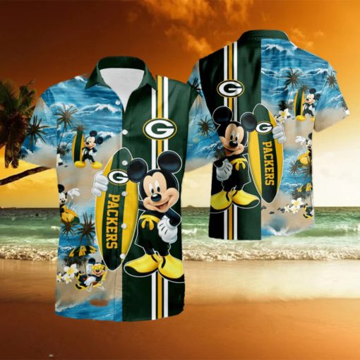 Green Bay Packers Mickey Mouse Summer Hawaiian Shirt And Shorts