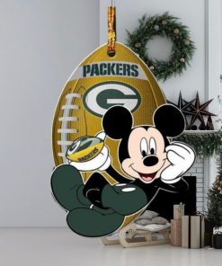 Green Bay Packers NFL Disney Mickey Mouse Xmas Gifts For Fans Personalized Christmas Tree Decorations Ornament