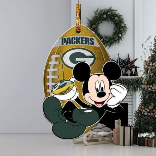 Green Bay Packers NFL Disney Mickey Mouse Xmas Gifts For Fans Personalized Christmas Tree Decorations Ornament